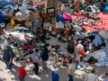 Chaotic street market of used stuff