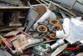 ferrous material in the recycling dump of recyclable or pollutin