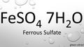 Ferrous sulfate formula on waterdrop background