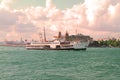 Ferry across Bosphorus and HaydarpaÃÅ¸a Train Stasion in Istanbul Royalty Free Stock Photo