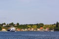 Ferry approaches island Ven