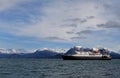 Ferry approaching Homer, Alaska Royalty Free Stock Photo