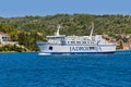 Bartol Kasic Ferry Leaving Vela Luka Port Royalty Free Stock Photo