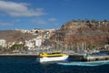 Ferry boat arriving in harbor of San Sebastian -La Gomera