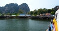 Ferry boat arriving in Hat Yao port. Thailand