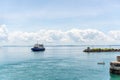 Ferry-Boat arriving at the maritime terminal on the island of Itaparica in Vera Cruz, Bahia