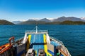 Ferry boat crossing lake in Patagonia, Chile, South America Royalty Free Stock Photo