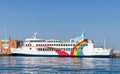 Ferry boat crossing the Seto Inland Sea from Takamatsu to Naoshima Island