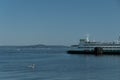 Ferry boat departing Edmonds dock for Kingston Royalty Free Stock Photo
