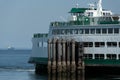 Ferry boat departing Edmonds dock for Kingston Royalty Free Stock Photo
