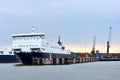 Ferry boat in the harbor of Klaipeda Royalty Free Stock Photo