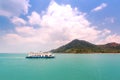Ferry boat heading to the Island. Royalty Free Stock Photo