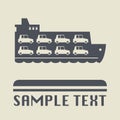 Ferry boat icon or sign