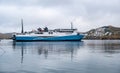 Ferry boat in Kea Tzia island port. Aegean Mediterranean sea, Greece Royalty Free Stock Photo