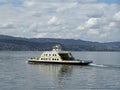Ferry boat on Lake Zurich between Horgen and Meilen passing close to
