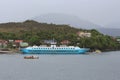 Ferry boat at Villa Puerto Eden in the Chilean Fiords Royalty Free Stock Photo