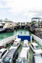 Ferry-Boat loaded with cars and passengers departing from the island of Itaparica to Salvador