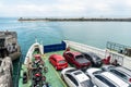 Ferry-boat loaded with cars ready to travel to Salvador