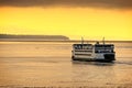 Washington State ferry traveling on the Puget Sound Royalty Free Stock Photo