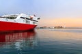 A ferry boat in the Mediterranean Royalty Free Stock Photo