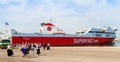 A ferry boat in the Mediterranean Royalty Free Stock Photo