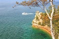 Ferry Boat at Miners Castle - Pictured Rocks, Michigan Royalty Free Stock Photo