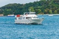 Ferry Boat in Motion in Front of the Palmaria Island - Liguria Italy