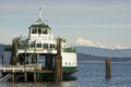 Ferry Boat And Mountain