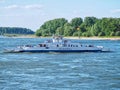 Famous ferry boat on Rhine River in Dormagen Zons in Germany