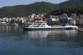 Ferry boat sailing near Corfu island in Greece Royalty Free Stock Photo