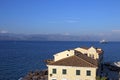 Ferry boat sailing near Corfu island Greece Royalty Free Stock Photo