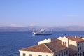 Ferry boat sailing near Corfu island Royalty Free Stock Photo