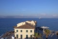 Ferry boat sailing near Corfu town Royalty Free Stock Photo