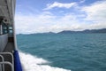 Ferry, sea and islands in Thailand Royalty Free Stock Photo