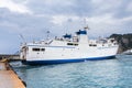 Ferry boat steady in a port