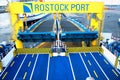 Ferry boat for transport in rostock port. Royalty Free Stock Photo