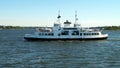 Ferry boat underway in the Helsinki Harbor from Suomenlinna, Helsinki, Finland Royalty Free Stock Photo