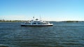 Ferry boat underway in the Helsinki Harbor from Suomenlinna, Helsinki, Finland Royalty Free Stock Photo