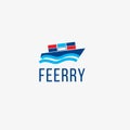 Ferry boat vector logo. Ferry illustration