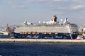 Ferry boats, cruise ships docking at the port of Piraeus, Greece Royalty Free Stock Photo