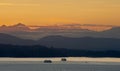 Ferry Boats and Olympic Mountains