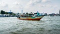 One Of The Ferry Boat Cruising On The Chao Phraya River In Bangkok, Thailand