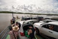 The Ferry Boats that transport cars, vehicles and people from Porto Seguro to Arraial dÃ¢â¬â¢ Ajuda Royalty Free Stock Photo