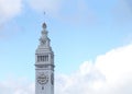Ferry building clock tower with blue cloudy sky in background Royalty Free Stock Photo