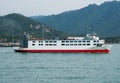 Ferry conveying passenger from Donsak pier Surat Thani province to Koh Samui island in Thailand. Royalty Free Stock Photo