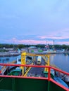 The ferry crossing activity in the afternoon with cloudy sky background Royalty Free Stock Photo