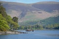 Ferry crossing Derwentwater beneath Skiddaw, Lake District Royalty Free Stock Photo