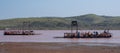 Ferry crossing the Kei River near Morgan Bay in Eastern Cape, Wild Coast, South Africa.