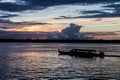 Ferry boat crossing Maroni Marowijne river Royalty Free Stock Photo