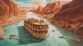 A ferry crossing a river. Generative AI